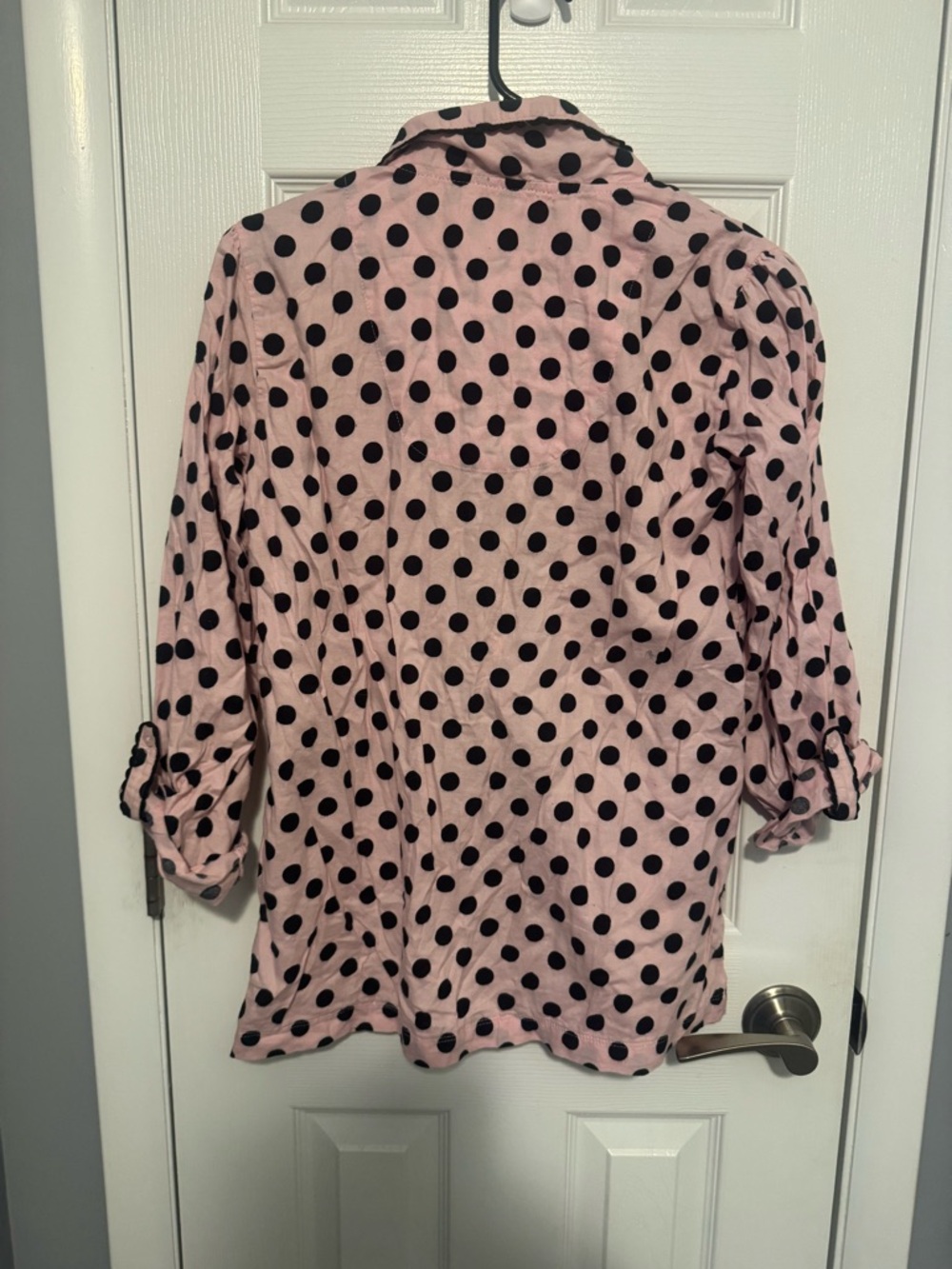 Victoria's Secret Button-Up Pink & Black Polka Dot Pajamas - Picture 4 of 6